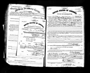 Naturalization petition. This image is provided by Ancestry.com. 